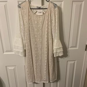 Perfectly Priscilla SZ 24/26 white lace dress NWT